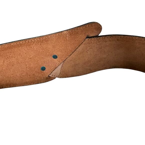 Vintage Brown Leather Wide Waist Belt Bow Detail Size large main image 4